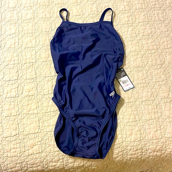 NWT Women’s Navy Powerflex Fly Back Speedo Swimsuit - Picture 3 of 4